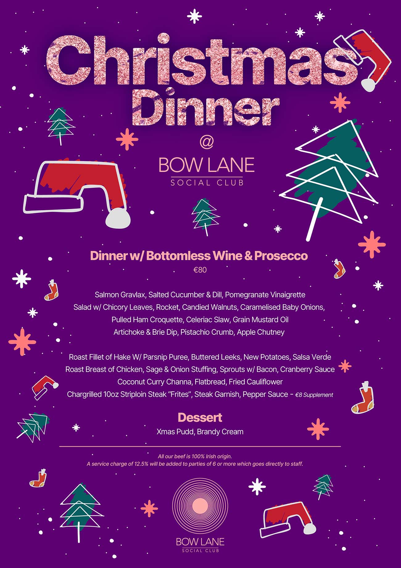 Christmas Dinner Menu - Bow Lane Social Club