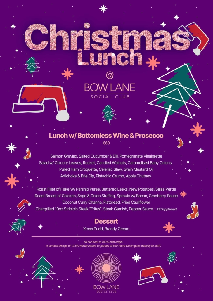 Christmas Lunch Menu - Bow Lane Social Club